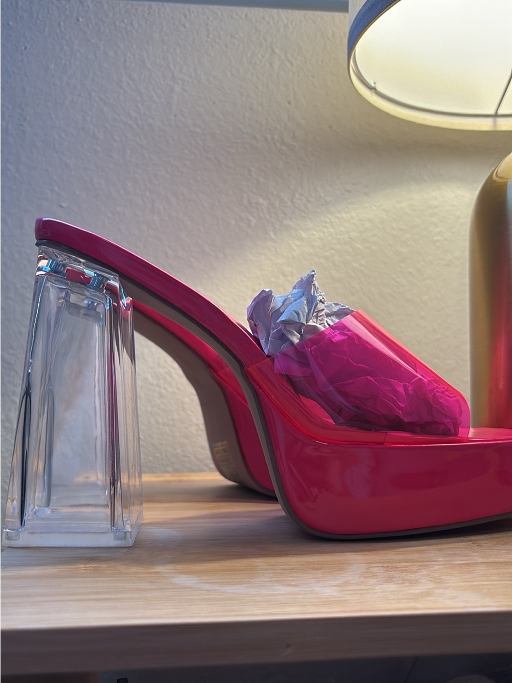 Barbie Pink Acrylic Chunky Heel - Picture 3 of 6